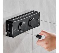 HONPHIER Corde à Linge Rétractable 2 x 5.1M Acier Inoxydable Fil a Linge Mural Retractable Ligne à Linge Résistante pour Intérieur, Hôtel, Balcon, Salle de Bain (Noir)