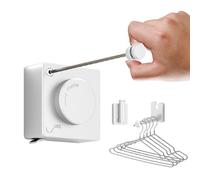 HONPHIER Corde à Linge Rétractable 5.1M Acier Inoxydable Fil a Linge Mural avec Crochet Retractable Ligne à Linge Résistante pour Intérieur, Extérieur, Hôtel, Balcon, Salle de Bain (Blanc)