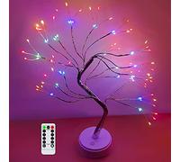 HONPHIER Lampes d'arbre à faire soi-même - Lumières de table avec 108 LED, télécommande, fil de cuivre, veilleuses alimentées par USB/piles pour chambre à coucher, bureau, décoration de fête de Noël