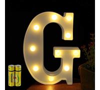 HONPHIER® Lettres Lumineuses Alphabet Lumineux Lampe LED Lettre Lumières Lettre Deco Opérateur à Piles pour Réceptions Partie Mariage Maison Bar Décoration (G)