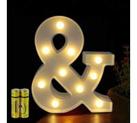 HONPHIER® Lettres Lumineuses Alphabet Lumineux Lampe LED Lettre Lumières Lettre Deco Opérateur à Piles pour Réceptions Partie Mariage Maison Bar Décoration (&)