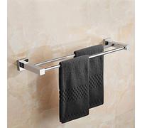 HONPHIER® Porte Serviette Chromé étagère Serviette Porte-Serviettes en Acier Inoxydable étagère Serviette Salle de Bain Double Barre Porte Serviettes Mural 60 cm