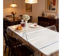 HONQGAO Nappe Rectangulaire 52 x 91 cm Anti-Taches Protection Table Transparent Facile à Nettoyer pour La Maison et La Cuisine, Angle Droit