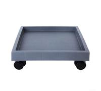 Honseadek 1 plateau de pot de fleurs carré mobile avec base de support à roulettes pour plantes en pot carrées, facile à déplacer pour l'extérieur (intérieur 27 cm)