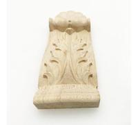 Honseadek Applique d'angle vintage en bois sculpté pour meubles, décoration de porte d'armoire, décoration murale, décoration classique (12 x 6 x 2 cm)
