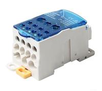 Honseadek Boîte de pôles DIN 80a500a - Bloc répartiteur de puissance de sortie - Borne de jonction unique - Distribution PC - Laiton étamé - Différents connecteurs - Rail électrique (500 A)