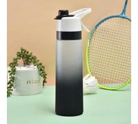 Honseadek Bouteille d'eau de grande capacité 700 ml avec fonction de brumisateur, gobelet de sport, conception anti-fuite avec paille et poignée pour le gym, la randonnée, le cyclisme (Noir)
