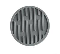 Honseadek Dessous de verre rond en silicone - Résistant à la chaleur - 10 cm - Antidérapant et anti-déversement - Passe au lave-vaisselle - Gris