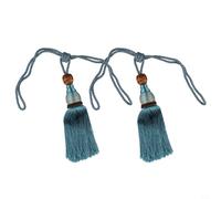 Honseadek Embrasse optionnelle de grands pompons bleus de 20 cm de longueur totale pour rideaux Doré/argenté 71 cm Corde rouge rose (bleu)