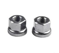 Honseadek Lot de 2 écrous de roue de vélo en acier inoxydable pour moyeux avant et arrière à engrenage fixe, écrous de verrouillage antidérapants M9 M9 x 1 M10 x 1, tailles de filetage argenté (M9)