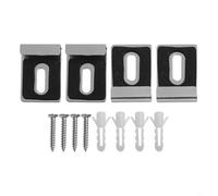 Honseadek Lot de 4 supports muraux en acier inoxydable pour miroir de salle de bain, salle de sport, bureau, kit de fixation sans cadre Argenté