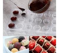 Honseadek Moule à chocolat en polycarbonate de qualité alimentaire, plastique transparent rigide pour la fabrication de bonbons pour chocolats et gelées, design non durable (formé)