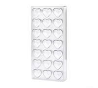 Honseadek Moule à chocolat en polycarbonate de qualité alimentaire, plastique transparent rigide pour la fabrication de bonbons pour chocolats et gelées, design non durable (en forme de cœur)