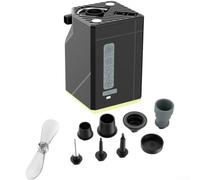 Honseadek Pompe rechargeable pour camping, 100 kPa, avec lumière LED et ventilateur, portable, 3000 mAh, matelas de banque pour randonnée, extérieur, noir