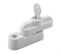 Honseadek Serrure de châssis en alliage pour UPVC, sécurité en alliage d'aluminium pour entrebâilleur avec rouillage réglable pour portes et 13,5 mm max (blanc)