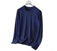 Honseadek T-shirt à manches longues pour homme, col rond, pull pour haut | Sous-vêtement coloré pour le quotidien, printemps, automne, coupe régulière, tissu polyester, confortable et extensible