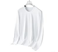 Honseadek T-shirt à manches longues pour homme, col rond, pull pour haut | Sous-vêtement coloré pour le quotidien, printemps, automne, coupe régulière, tissu polyester, confortable et extensible