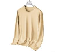 Honseadek T-shirt à manches longues pour homme, col rond, pull pour haut | Sous-vêtement coloré pour le quotidien, printemps, automne, coupe régulière, tissu polyester, confortable et extensible
