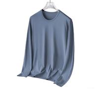 Honseadek T-shirt à manches longues pour homme, col rond, pull pour haut | Sous-vêtement coloré pour le quotidien, printemps, automne, coupe régulière, tissu polyester, confortable et extensible