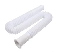 Honseadek Tuyau d'évacuation flexible extensible pour lavabo avec construction en plastique, longueur 70 cm, diamètre 32 mm, blanc