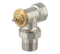 Honseadek Vanne d'angle de radiateur en laiton DN15 DN20 - Contrôle de température thermostatique pour systèmes de chauffage central sans tête, filetage M30 x 1,5 mm Raccord de plomberie (DN15)