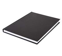 Honsell 30305 Carnet de croquis, format A5 portrait, 96 feuilles, 110 g/m², relié dans une couverture noire rigide, papier à dessin blanc pur, résistant à la gomme, sans acide et résistant au