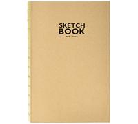 Honsell 32505 Sketchbook Carnet de croquis en papier kraft avec reliure à fils ouverte, format A5, 120 feuilles, 100 g/m², papier kraft robuste et recyclable en fibres naturelles non blanchies,