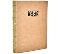 Honsell 32506 Sketchbook Carnet de croquis en kraft avec reliure à fils ouverte, format A6, 120 feuilles, 100 g/m², papier kraft robuste et recyclable en fibres naturelles non blanchies