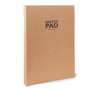 Honsell 34505 Bloc à croquis en kraft collé à la tête, format A5, 120 feuilles, 100 g/m², papier kraft robuste et recyclable, en fibres naturelles non blanchies, naturel