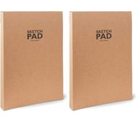 Honsell 34505 Bloc à croquis en kraft collé à la tête, format A5, 120 feuilles, 100 g/m², papier kraft robuste et recyclable, en fibres naturelles non blanchies, naturel (Lot de 2)