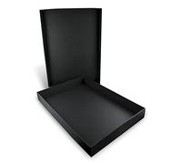 Honsell 81330 - Boîte de rangement avec couvercle pour formats DIN A5, dimensions intérieures env. 23,0 x 16,0 x 3,5 cm, boîte en carton noir avec surface satinée