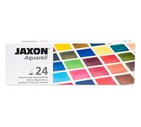 Honsell 89924 - Jaxon Aquarelle fine pour artiste dans une boîte en métal - 24 demi-godets - Couleurs vives et intenses - Pigments d'artiste de qualité supérieure