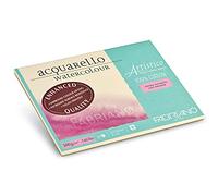 Honsell Fabriano Artistico Acquarello 19002330 Watercolour Peinture Blanc naturel satiné 23 x 30,5 cm 20 feuilles 300 g/m² Papier aquarelle haut de gamme 4 faces encollé Blanc