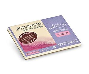 Honsell Honsell Fabriano Artistico Acquarello Watercolour Lot de 25 feuilles de carton aquarelle 300 g/m² Blanc satiné 12,5 x 18 cm