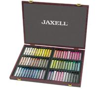 Honsell Jaxell 47772 Lot de 72 pastels de forme carrée, dans un coffret en bois, pour un travail précis sur une surface et une précision, des couleurs riches et résistantes à la lumière, idéal pour les artistes, les peintres amateurs, l'école, les cours d'art