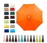 HonunGron Anti UV 50+ Auvent De Remplacement pour Parasol 2m/2,7m/3m, 6 Baleines/8 Baleines Toile De Parasol Déporté Remplacement pour Cour,Jardin,Plage,Terrasse (3m - 8 Ribs,Orange)