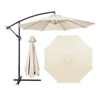 HonunGron Auvent De Remplacement pour Parasol 2m/2,7m/3m, 6 Baleines/8 Baleines Toile De Parasol Déporté Remplacement pour Cour,Jardin,Plage,Polyester Anti UV 50+ (3M 8-Ribs,Beige)