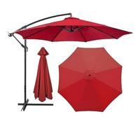HonunGron Auvent De Remplacement pour Parasol 2m/2,7m/3m, 6 Baleines/8 Baleines Toile De Parasol Déporté Remplacement Pour Cour,Jardin,Plage,Polyester Anti UV 50+ (3M 8-Ribs,Rouge)