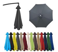 HonunGron Auvent De Remplacement pour Parasol 2m/2,7m/3m, 6 Baleines/8 Baleines Toile De Rechange pour Parasol Déporté, pour Table D'extérieur, Jardin, Plage, UV 50+ (6 ribs-3m(9.8ft),Gris)