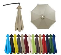 HonunGron Auvent De Remplacement pour Parasol 2m/2,7m/3m, 6 Baleines/8 Baleines Toile De Rechange pour Parasol Déporté, pour Table D'extérieur, Jardin, Plage, UV 50+ (6 ribs-3m(9.8ft),Taupe)