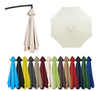 HonunGron Auvent De Remplacement pour Parasol 2m/2,7m/3m, 6 Baleines/8 Baleines Toile De Rechange pour Parasol Déporté, pour Table D'extérieur, Jardin, Plage, UV 50+ (6 ribs-2m(6.5ft),Beige)