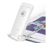 HONWELL Lampe de lecture à pince à LED, Lampe de lecture pour livres au lit, Lumière douce pour les yeux, Rechargeable par USB, 2 réglages de luminosité pour la protection des yeux, Lumière LED, Blanc