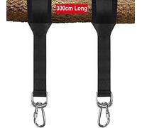 HONZUEN 2 Kit Fixation Hamac-300CM Charge Max 1000KG, Ultra Résistant Sangle Hamac avec 2 Crochets Mousquetons, Tapis de Protection d’Arbre Sangle Balancoire Arbre, Attache Fixation Balancoire