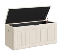 HOOBRO 100 cm Boîte à Jouets avec revêtement en velours, Coffre avec charnière et poignées, Banc de rangement, Banc à Chaussures, pour chambre des enfants, salon, Beige EBE210CW01G1