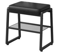HOOBRO Banc à Chaussures Rembourré, Banc de Rangement | Coussin 5 cm en Mousse, Étagère Métallique, Patins Réglables, 44 x 31 x 43 cm, pour Entrée, Salon, Chambre, Noir
