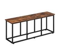 HOOBRO Banc de Cuisine Long de 120 cm, Banc à Chaussures Industriel, Bout de lit, Chaise Longue pour Salle à Manger, entrée, Chambre, Marron Rustique et Noir EBF45CD01
