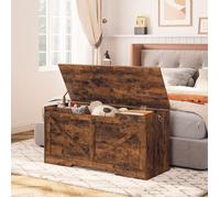HOOBRO Banc de Rangement, Coffre à Jouets avec Couvercle, Coffre de Rangement, Robuste, pour Enfants, Couloir, Salon, Marron