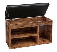 HOOBRO Banc de Rangement, Meuble à Chaussures, 82 x 31,5 x 44 cm, Banc à Chaussures, Étagère à Chaussures, avec Siège rembourré et Étagère réglable, Couloir, Chambre, Entrée EBF40HX01