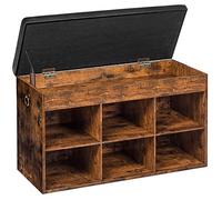 HOOBRO Banc de Rangement, Meuble Chaussure, Banc à Chaussures avec Siège Rembourré, 80 x 31 x 46 cm, Étagère à Chaussures, 6 Compartiments, Porte-Chaussures, Entrée, Couloir, Salon, Chambre EBF80HX01