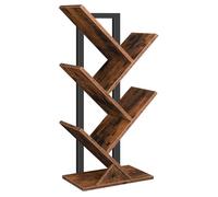 HOOBRO Bibliothèque arbre 30 x 18.5 x 68 cm - Étagère asymétrique marron/noir, anti-basculement, montage facile